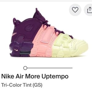 Nike Air More Uptempo (GS) Rare Tri-Color Tint Boys 6Y Girls 7.5 Worn Once